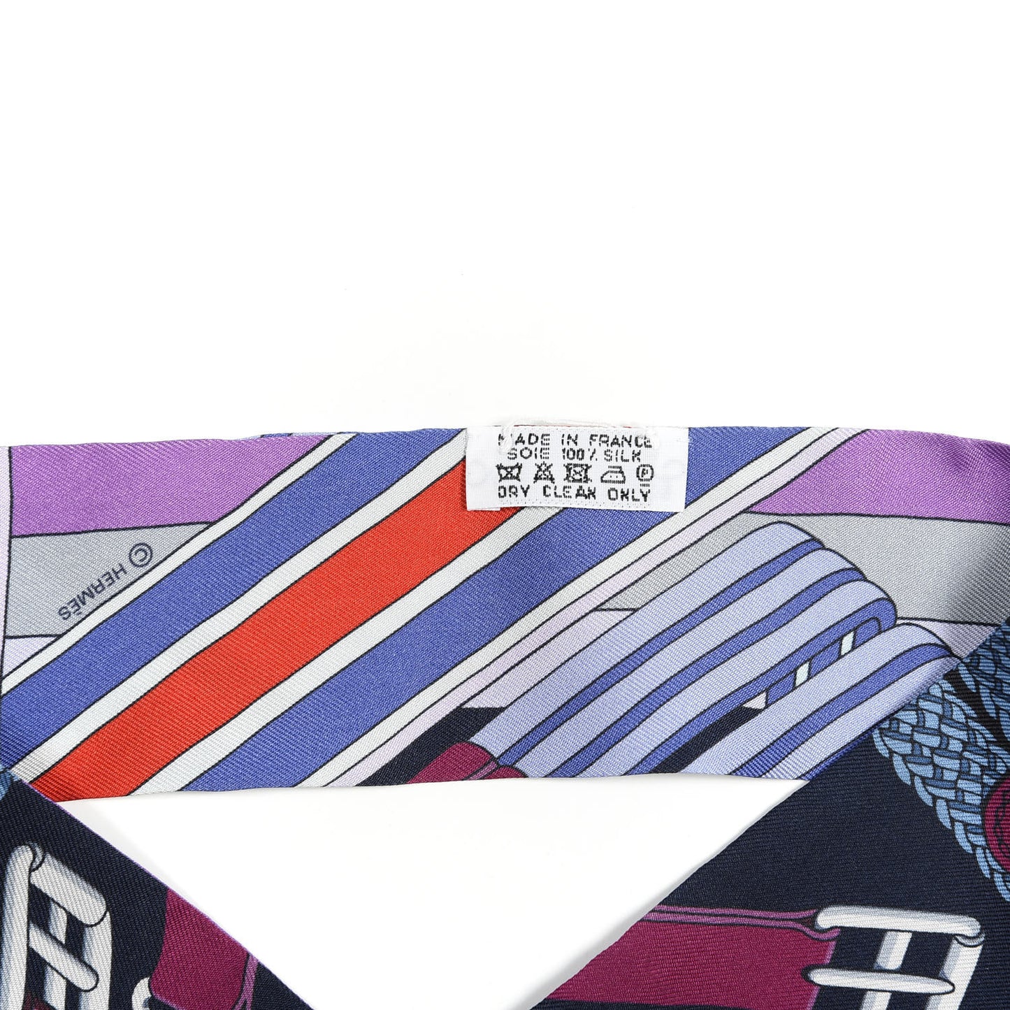 Silk Sangles En Zigzag Twilly Prune Bleu Rouge