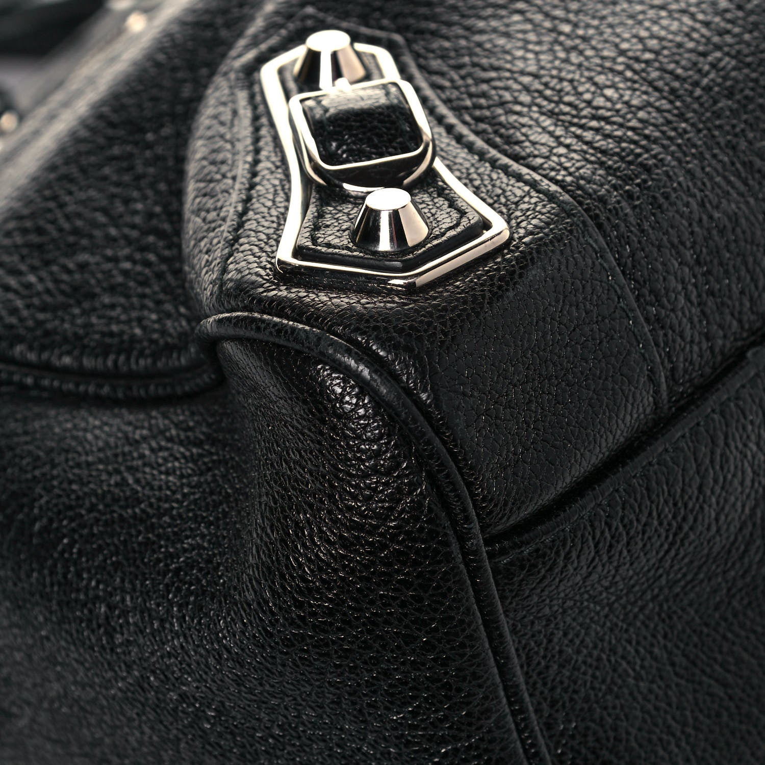Balenciaga Chevre Silver Metallic Edge Hardware Velo Black 9 of 13