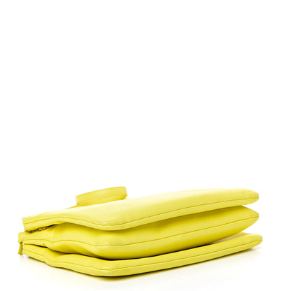 Celine Lambskin Small Trio Crossbody Bag Fluo Yellow 3 of 15