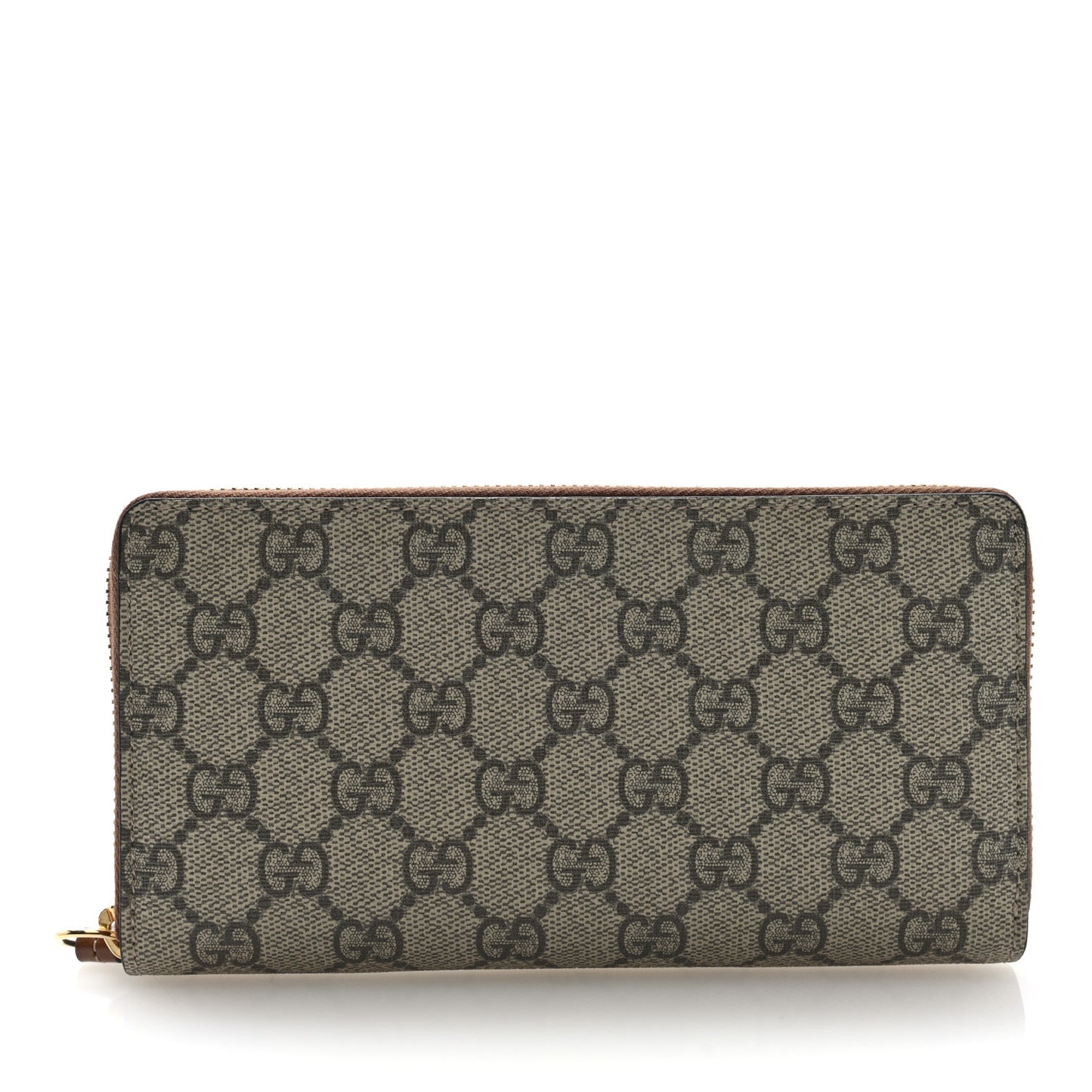 GG Supreme Monogram Cuoio Toscano Zip Around Wallet Beige Ebony Cuir