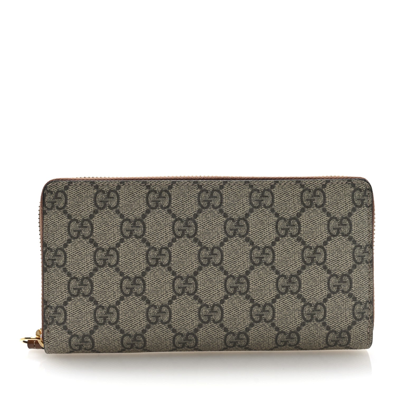 Gucci GG Supreme Monogram Cuoio Toscano Zip Around Wallet Beige Ebony Cuir 1 of 6