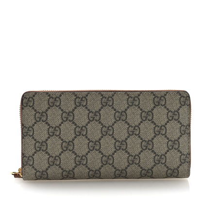 Gucci GG Supreme Monogram Cuoio Toscano Zip Around Wallet Beige Ebony Cuir 1 of 6
