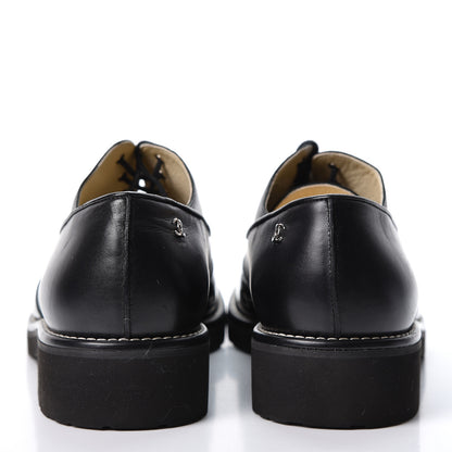 Chanel Patent Calfskin Lace Up Oxfords 40.5 Black 5 of 10