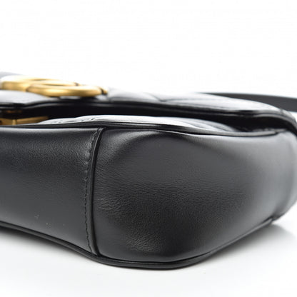 Gucci Calfskin Matelasse Mini GG Marmont Shoulder Bag Black 9 of 10