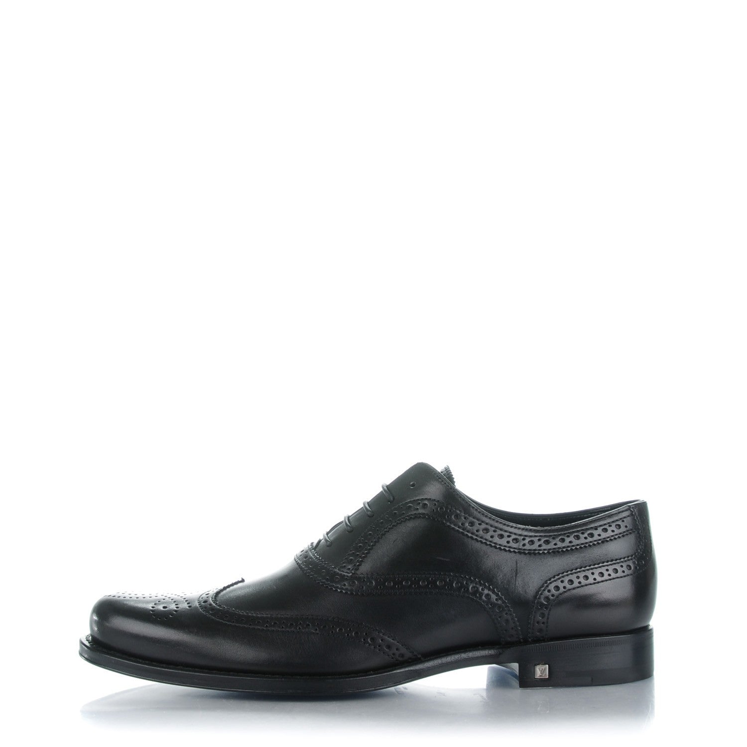Louis Vuitton Calfskin Mens Wingtip Oxfords 6.5 Black 1 of 9