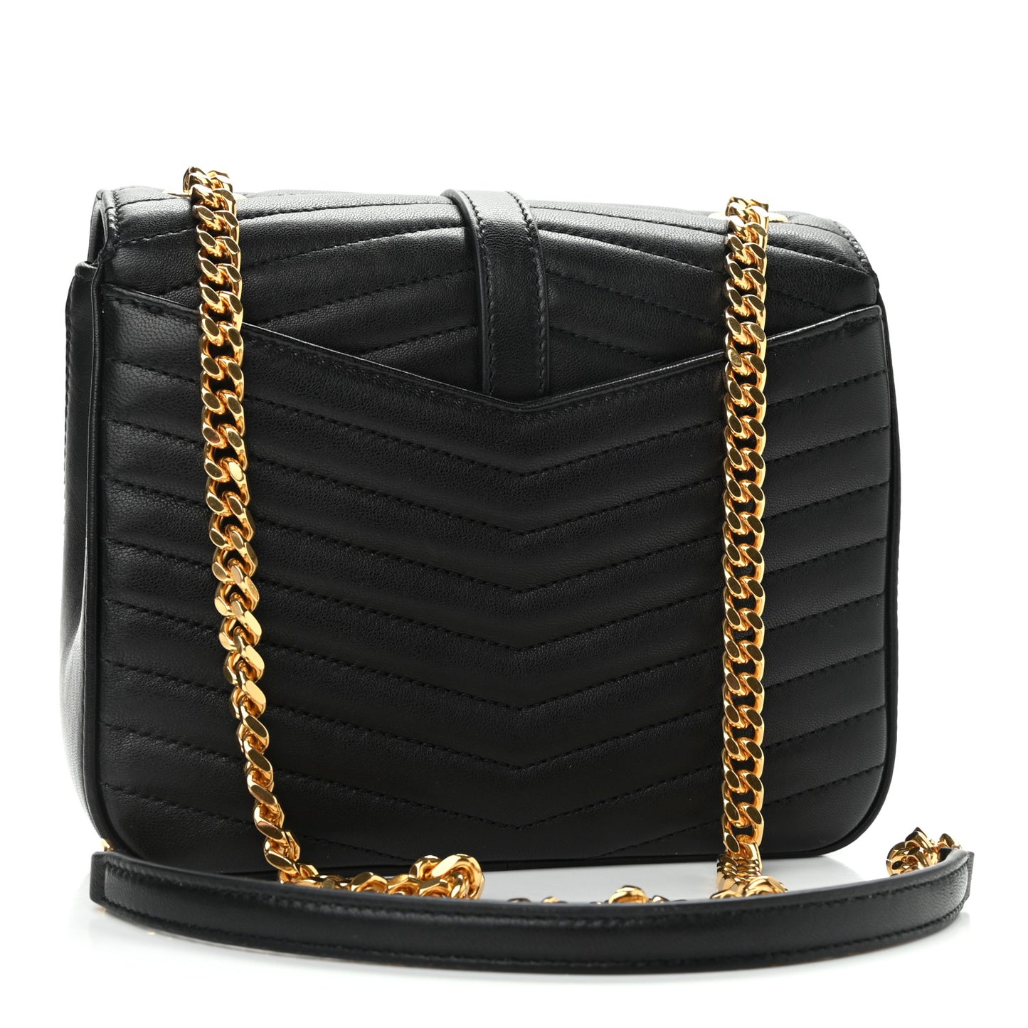 Lambskin Matelasse Chevron Monogram Small Sulpice Bag Black