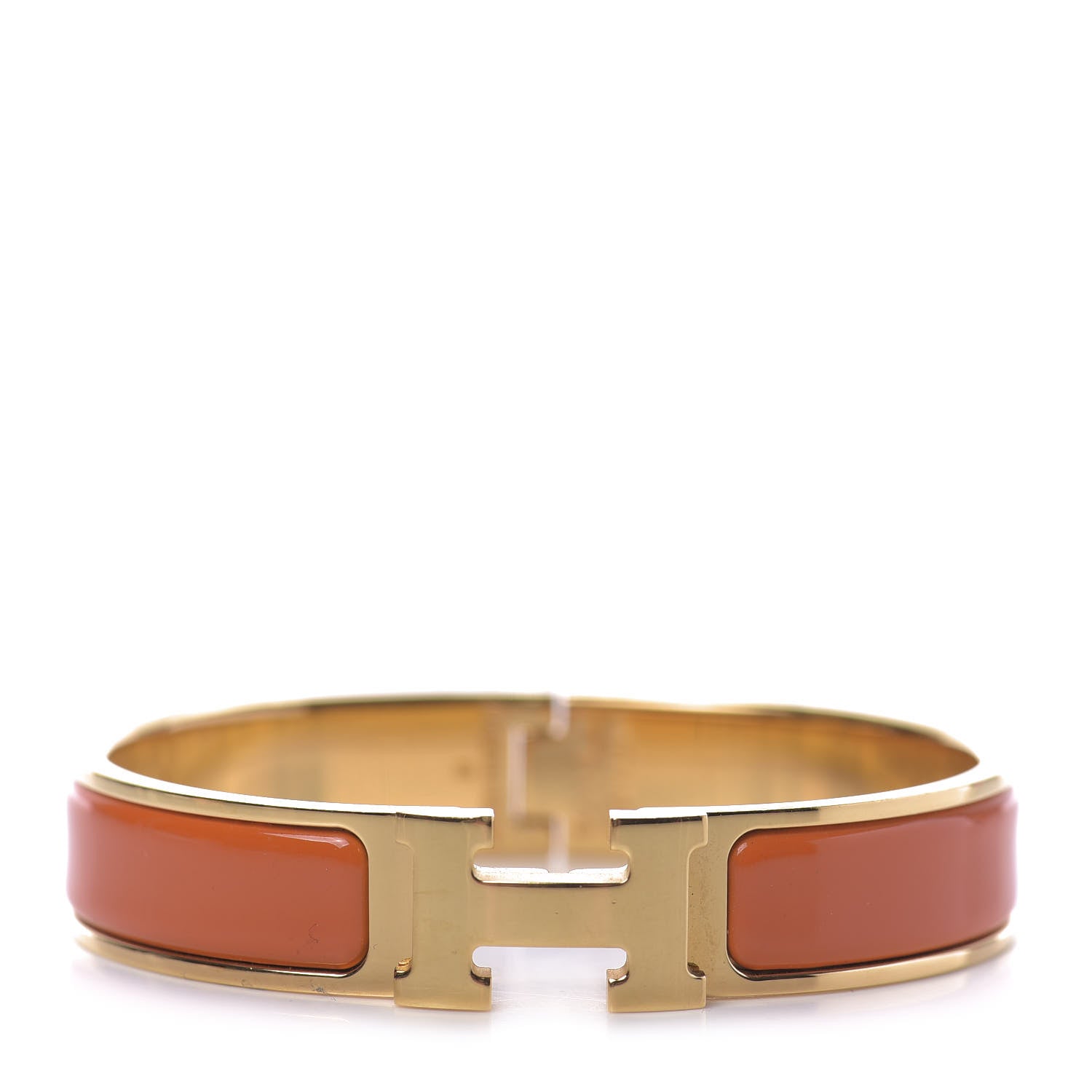 Hermes Enamel Narrow Clic Clac H Bracelet PM Orange 1 of 5