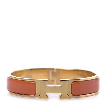 Hermes Enamel Narrow Clic Clac H Bracelet PM Orange 1 of 5