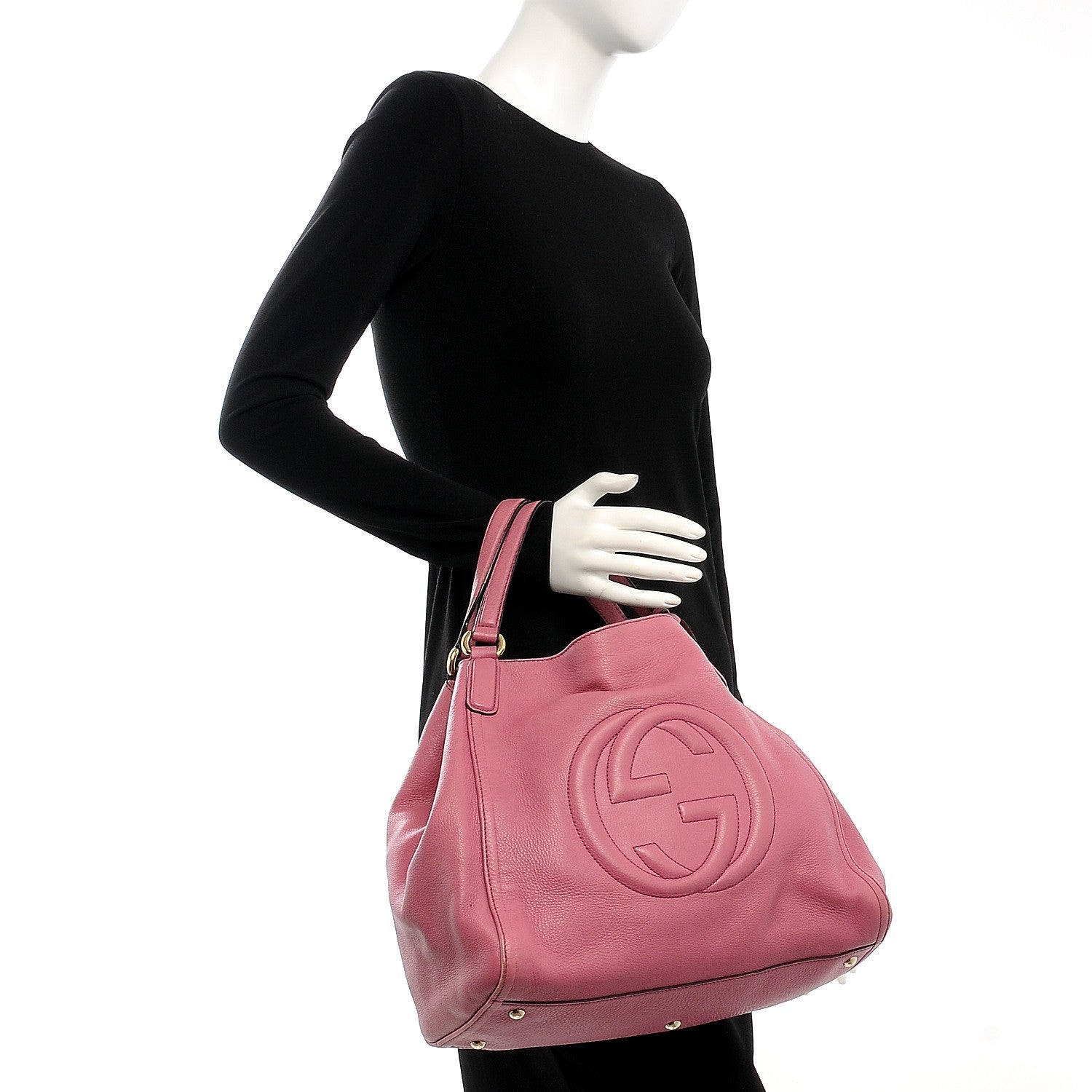 Gucci Pebbled Calfskin Medium Soho Shoulder Bag Fresia Rose 2 of 15