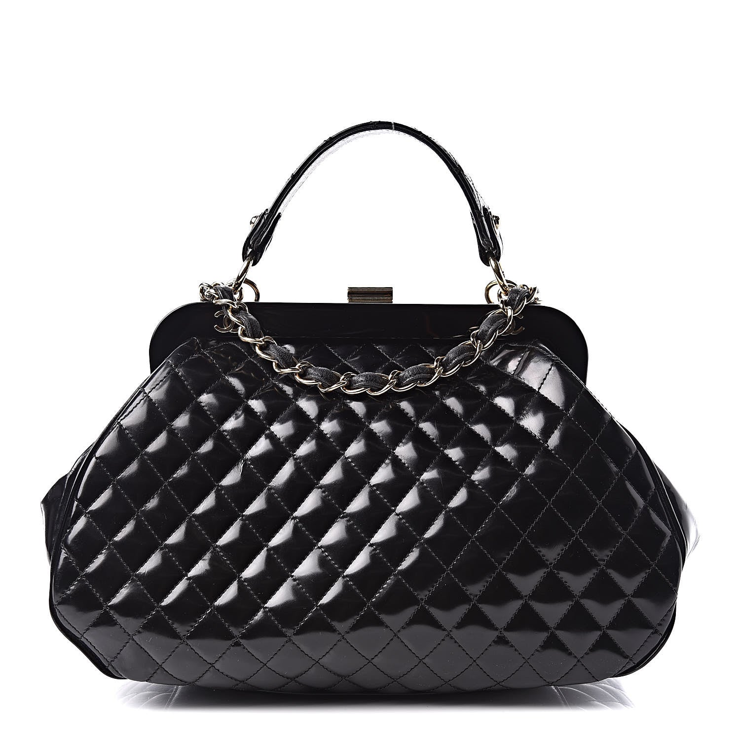 Chanel Glazed Calfskin Quilted Small Mademoiselle Frame Bag Black 1 of 10