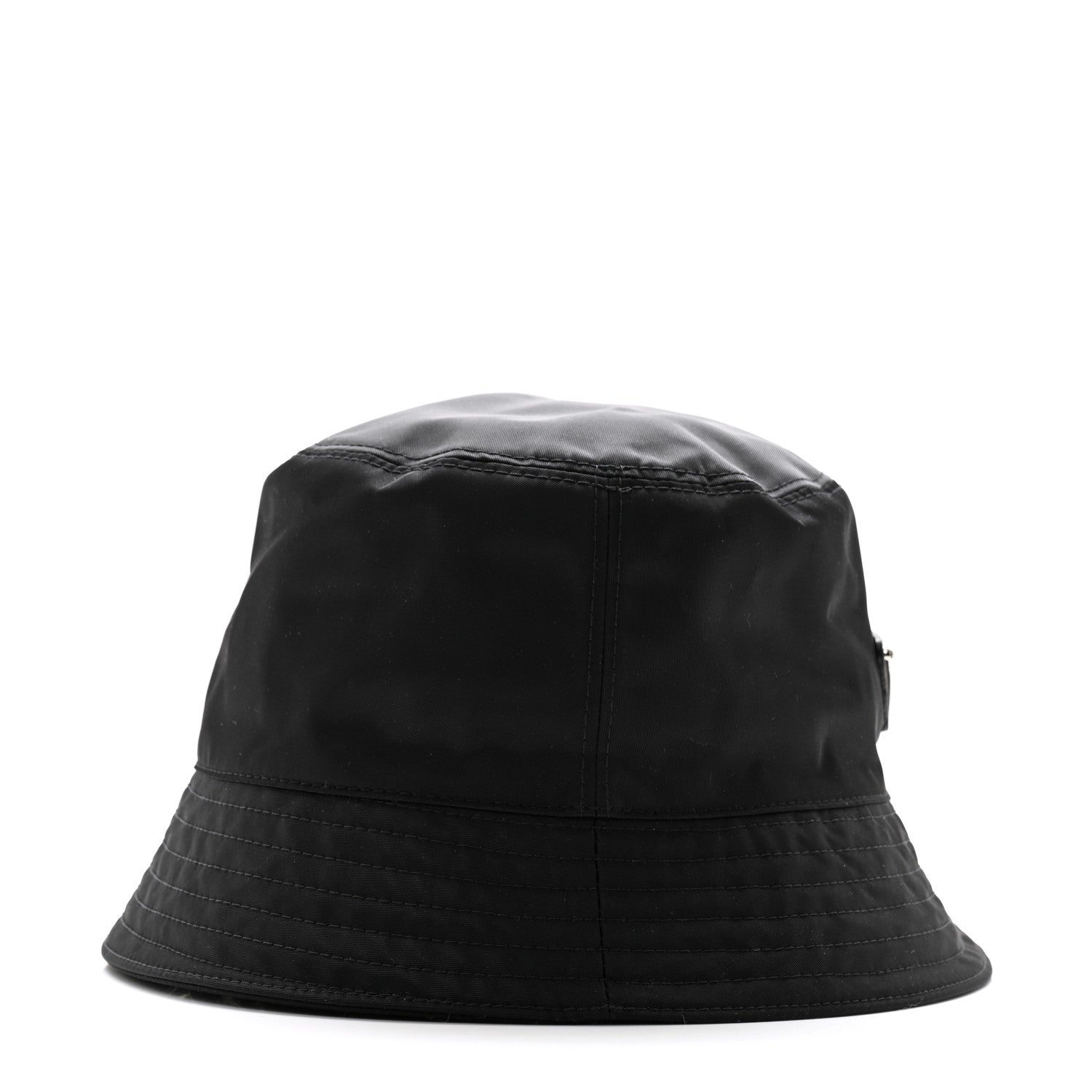 Prada Re-Nylon Metal Triangle Logo Womens Bucket Hat M Black 5 of 10