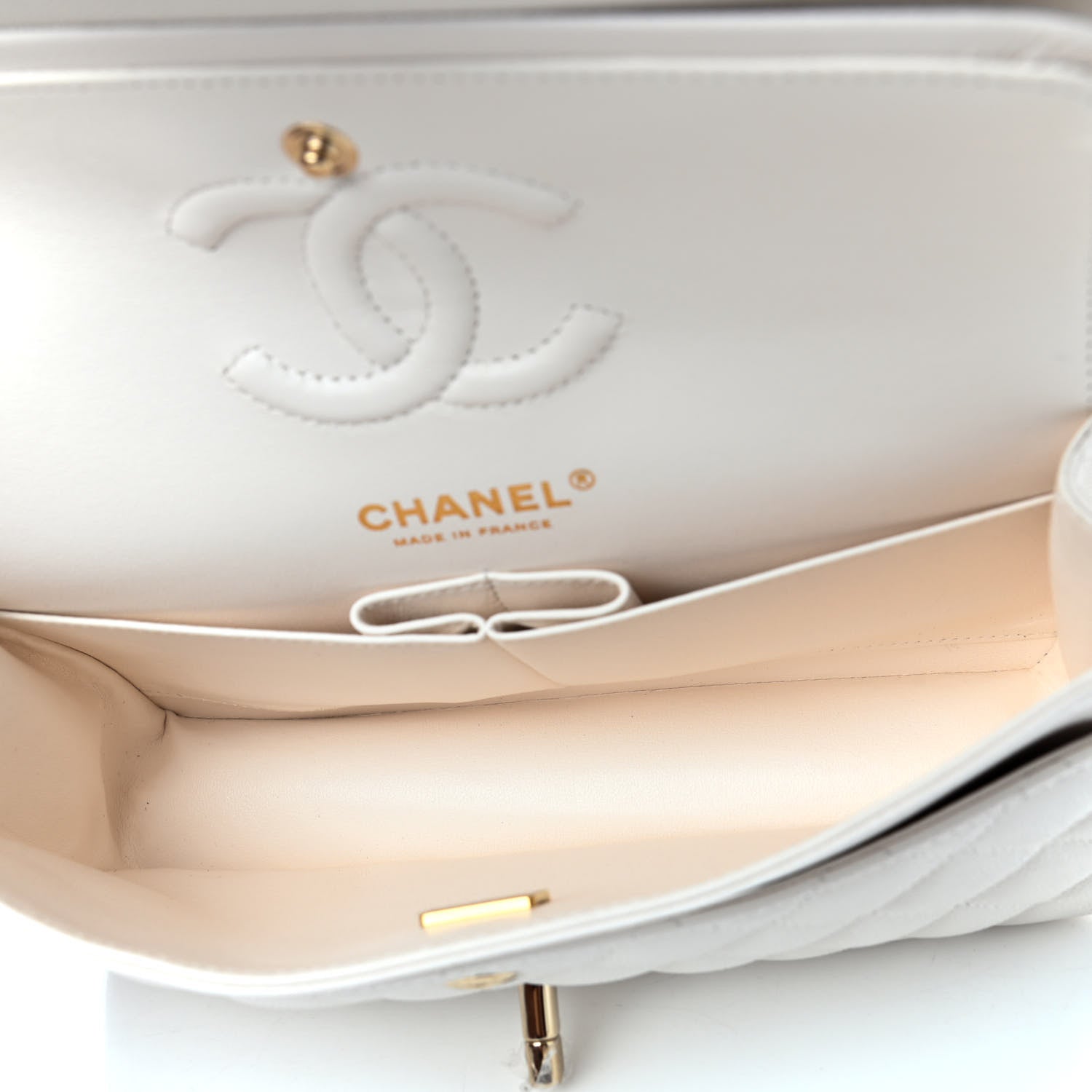 Chanel Caviar Quilted Small Double Flap White 4 of 4