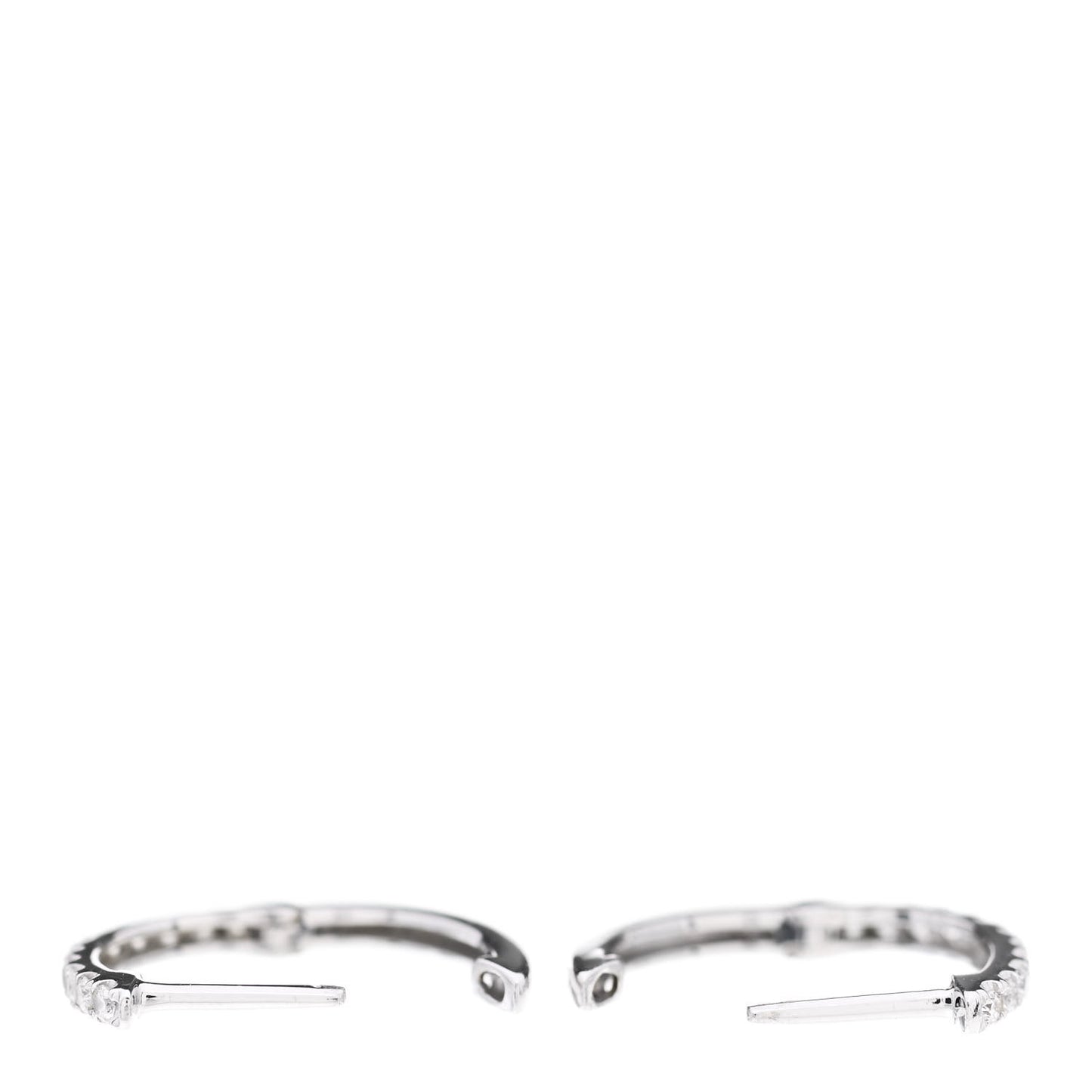 18K White Gold Diamond Small Huggie Earrings