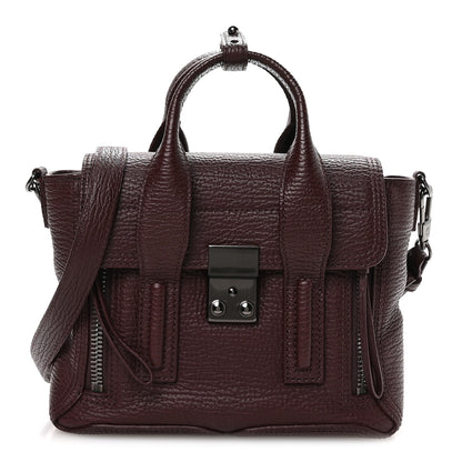 3.1 Phillip Lim Textured Calfskin Mini Pashli Satchel Black Cherry 1 of 11