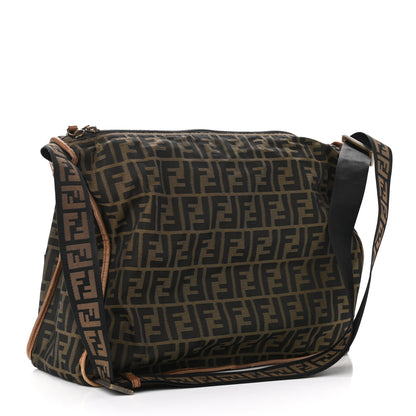 Fendi Zucca Vitello Patchwork Shoulder Flap Bag Tobacco Sabbia 3 of 12
