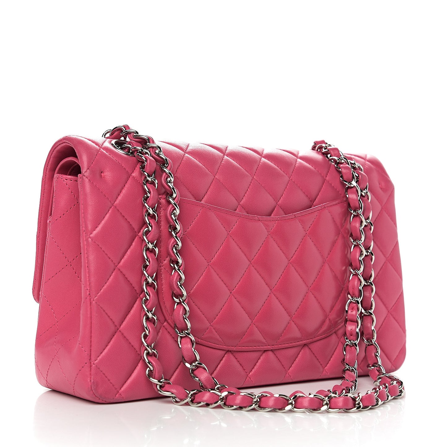 Lambskin Quilted Medium Double Flap Pink