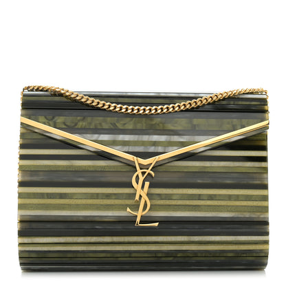 Saint Laurent Plexiglass Monogram Vicky Minaudiere Clutch Green Multicolor 1 of 10