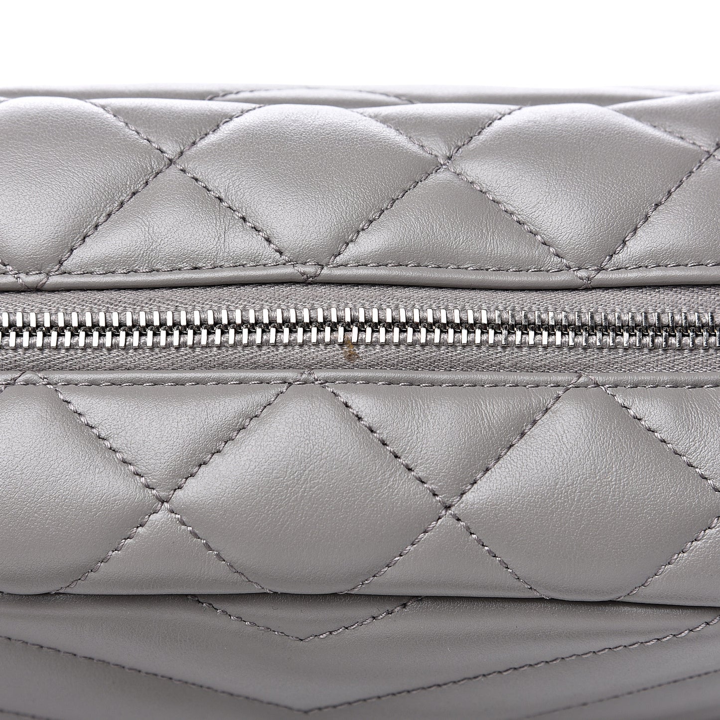Calfskin Y Quilted Monogram Small Loulou Bowling Bag Light Gray