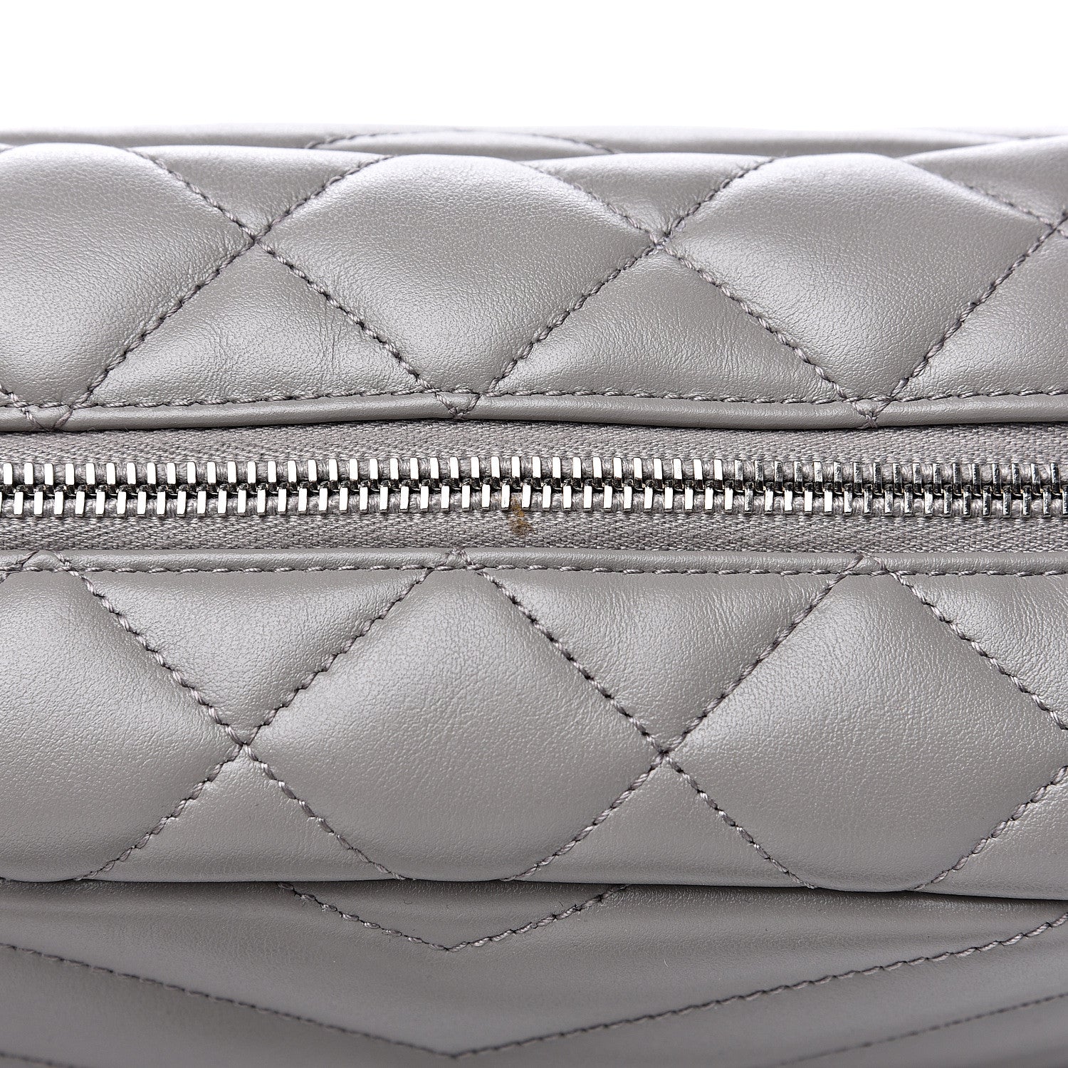 Saint Laurent Calfskin Y Quilted Monogram Small Loulou Bowling Bag Light Gray 10 of 10