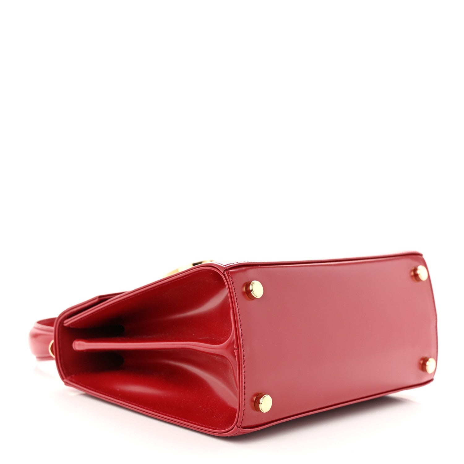 Salvatore Ferragamo Brushed Off Calfskin Small Iconic Top Handle Red 4 of 12
