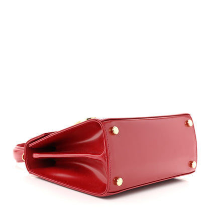 Salvatore Ferragamo Brushed Off Calfskin Small Iconic Top Handle Red 4 of 12