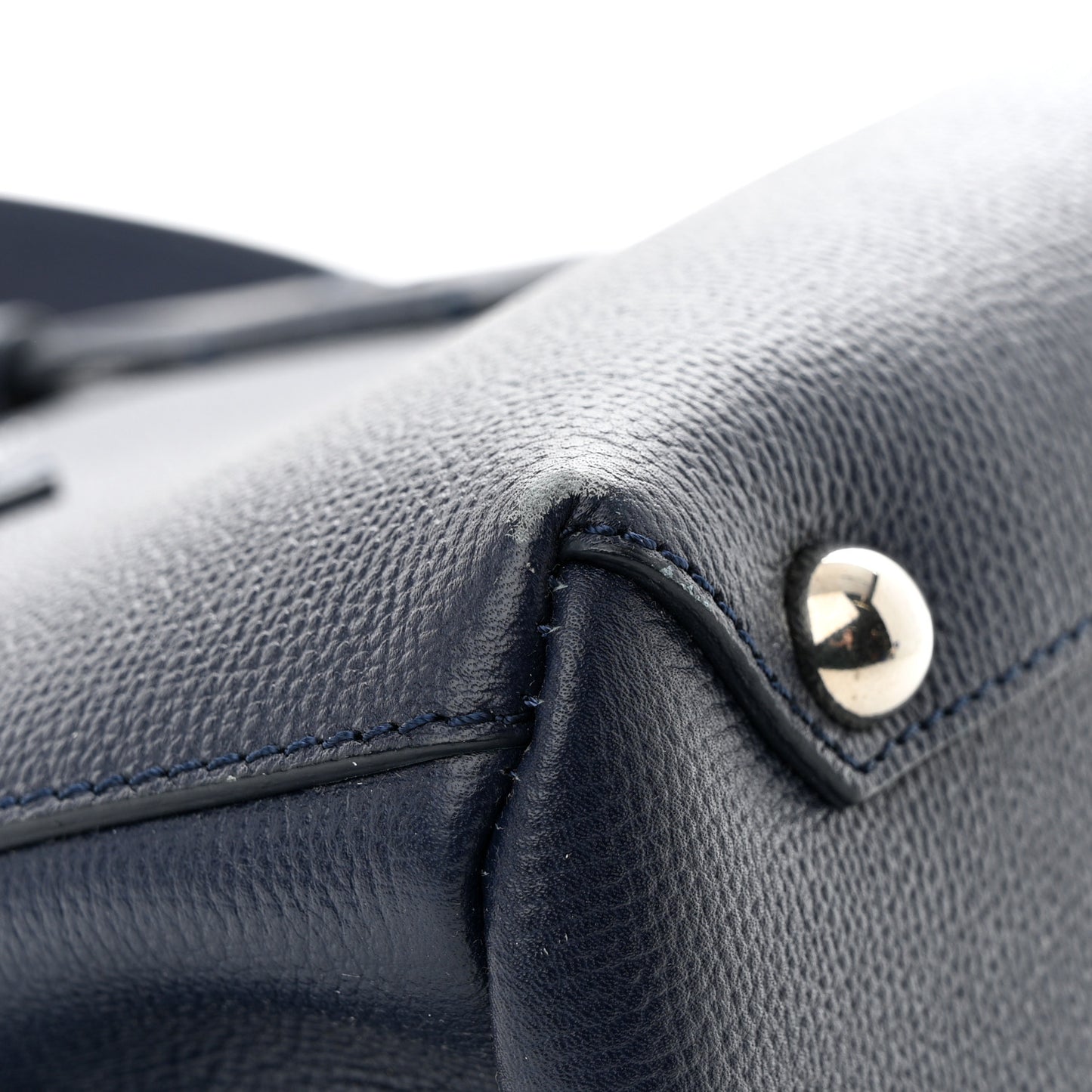 Grainy Calfskin House Check Small Banner Tote Regency Blue