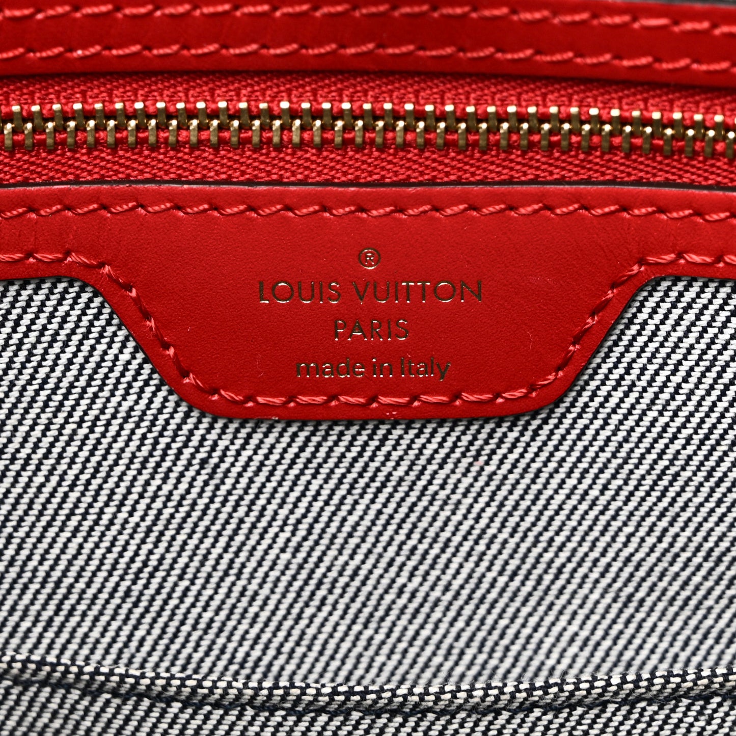 Denim Damier Monogram Onthego Blue Rouge