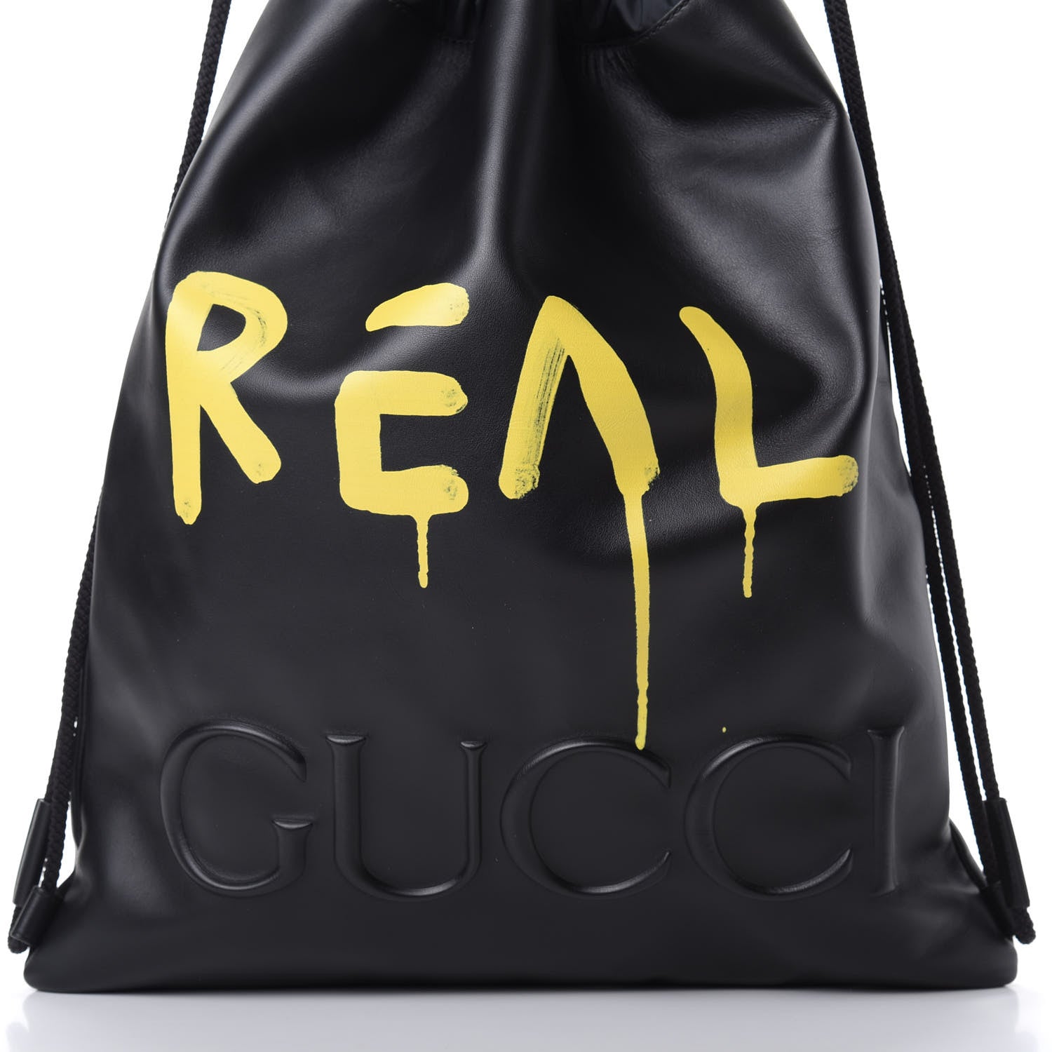 Gucci Calfskin Small GucciGhost Drawstring Backpack Black 8 of 10