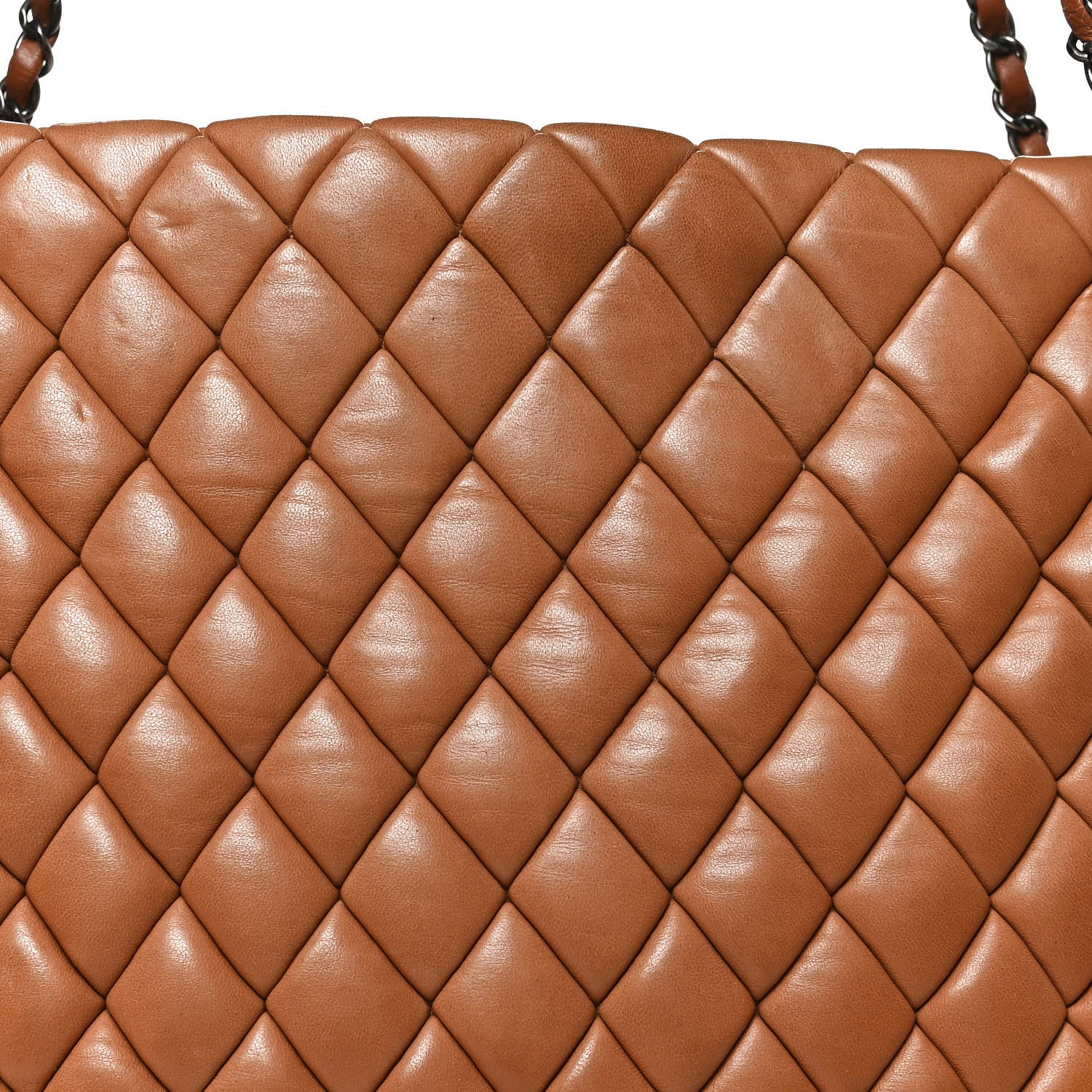 Chanel Lambskin Quilted Medium New Bubble North South Tote Brown 8 of 10