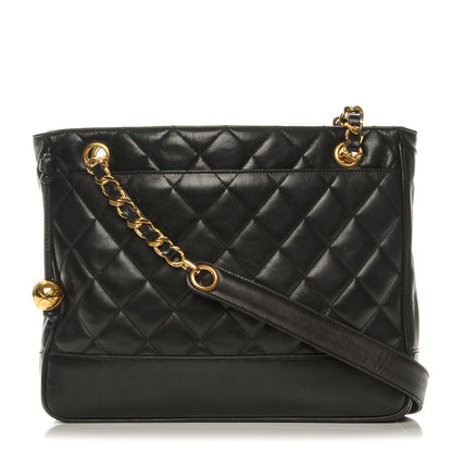 Chanel Lambskin Quilted Shopping Tote Black 1 of 8