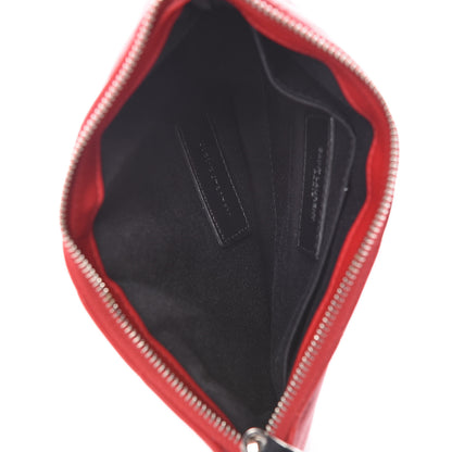 Saint Laurent Calfskin Matelasse Chevron Monogram Pouch Red 7 of 9