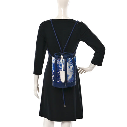 Louis Vuitton Cowhide Monogram Bandana Randonnee PM Blue 2 of 9