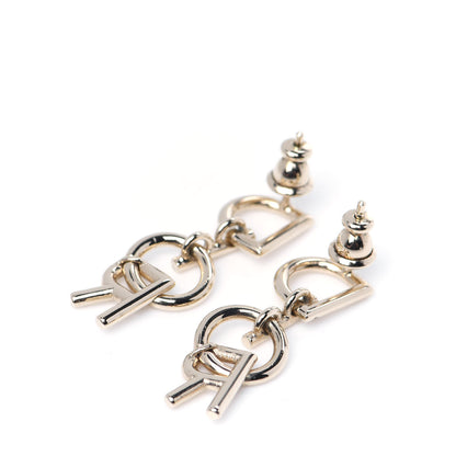 Christian Dior Metal Lettre A'Dior Logo Earrings Gold 3 of 7