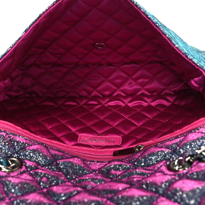 Chanel Iridescent Glitter Fabric Jumbo Single Flap Multicolor 5 of 10