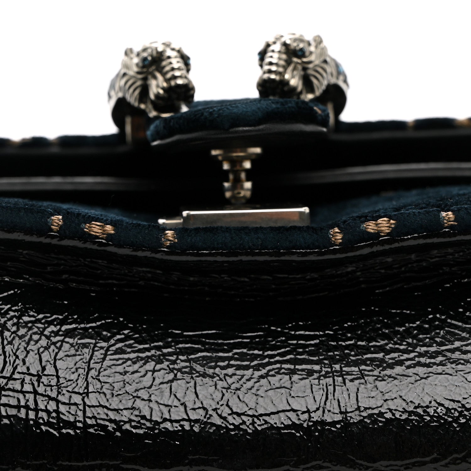 Gucci Velvet Skipper Crystal GG Monogram Small Dionysus Shoulder Bag Blue Beige Black 11 of 11
