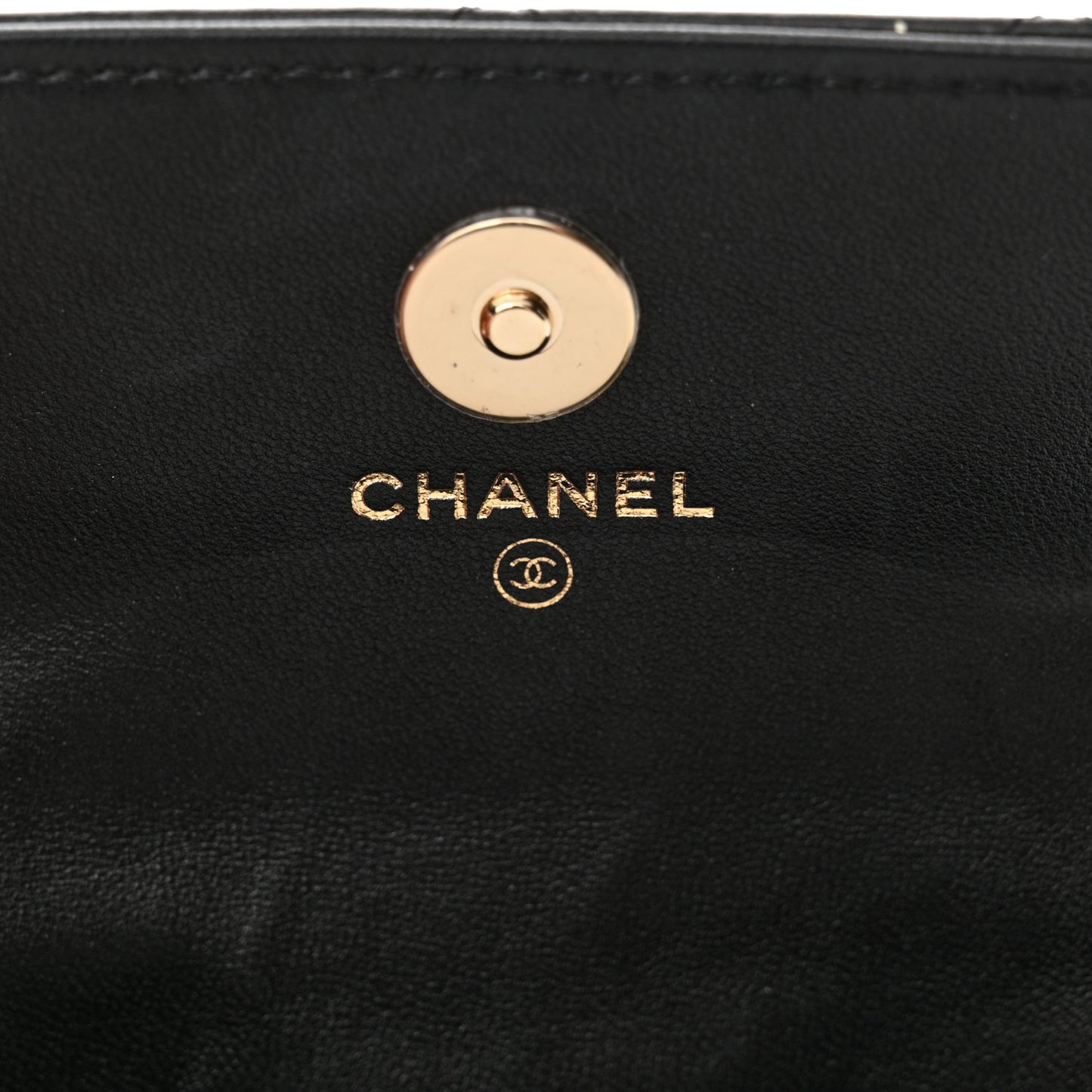 Lambskin Quilted Pearl Chain Belt Bag Black