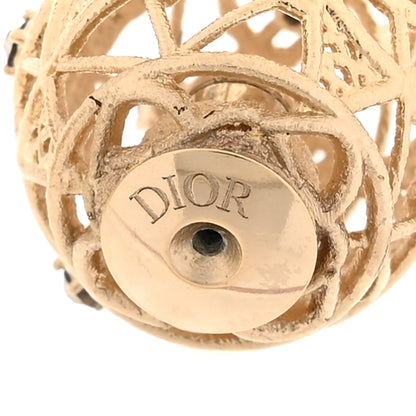 Christian Dior Crystal Cannage Mise En Dior Tribal Earrings Gold 4 of 5