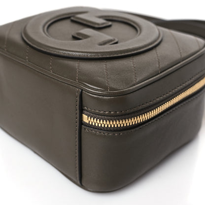 Gucci Sakai Be Green Calfskin Diagonal Stitched Blondie Top Handle Bag Craclet Brown 8 of 8