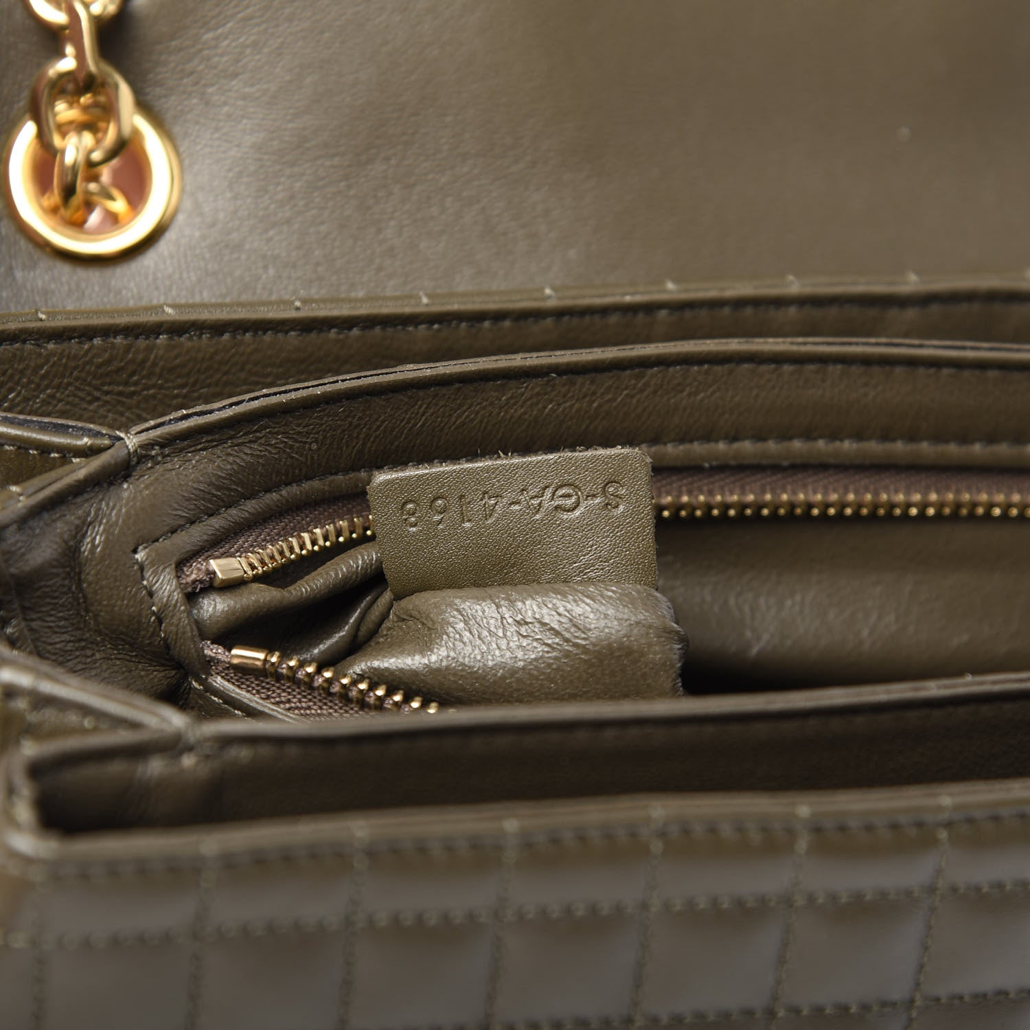 Celine Calfskin Quilted Medium C Bag Khaki 7 of 11