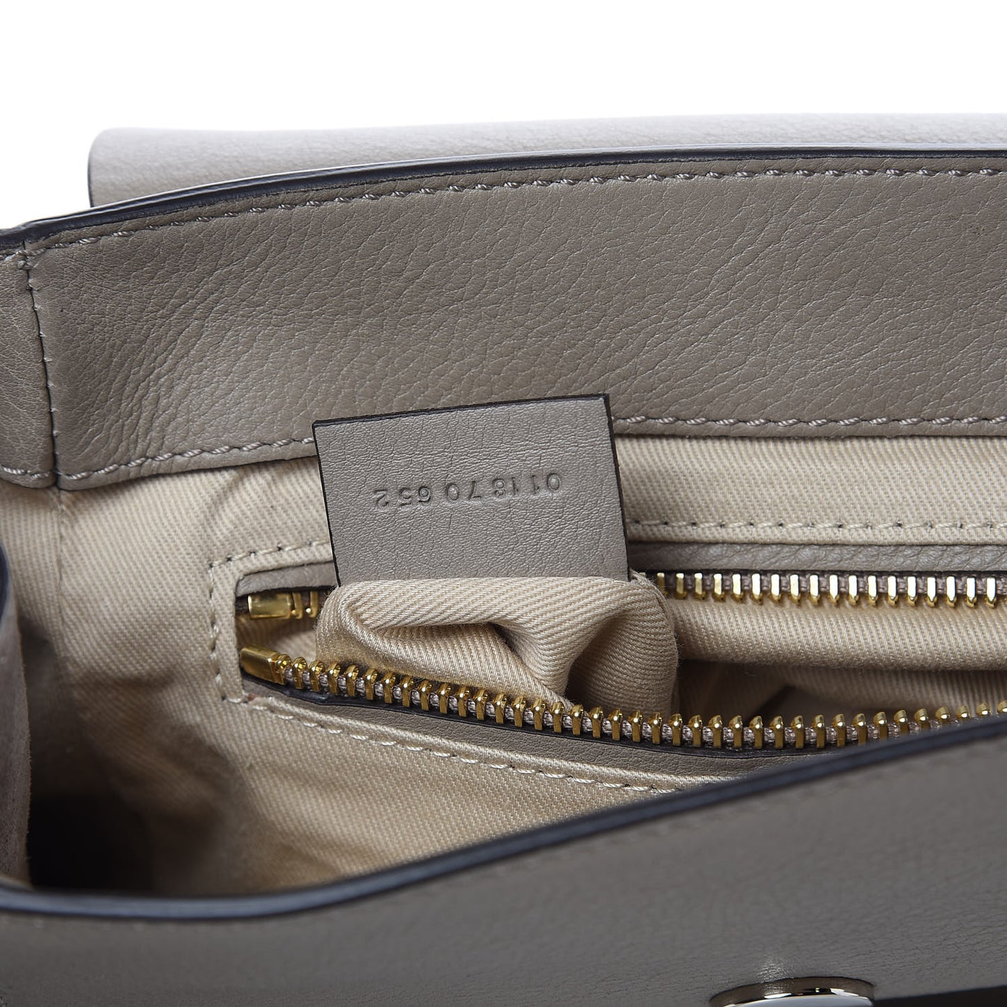 Suede Calfskin Small Faye Backpack Motty Grey