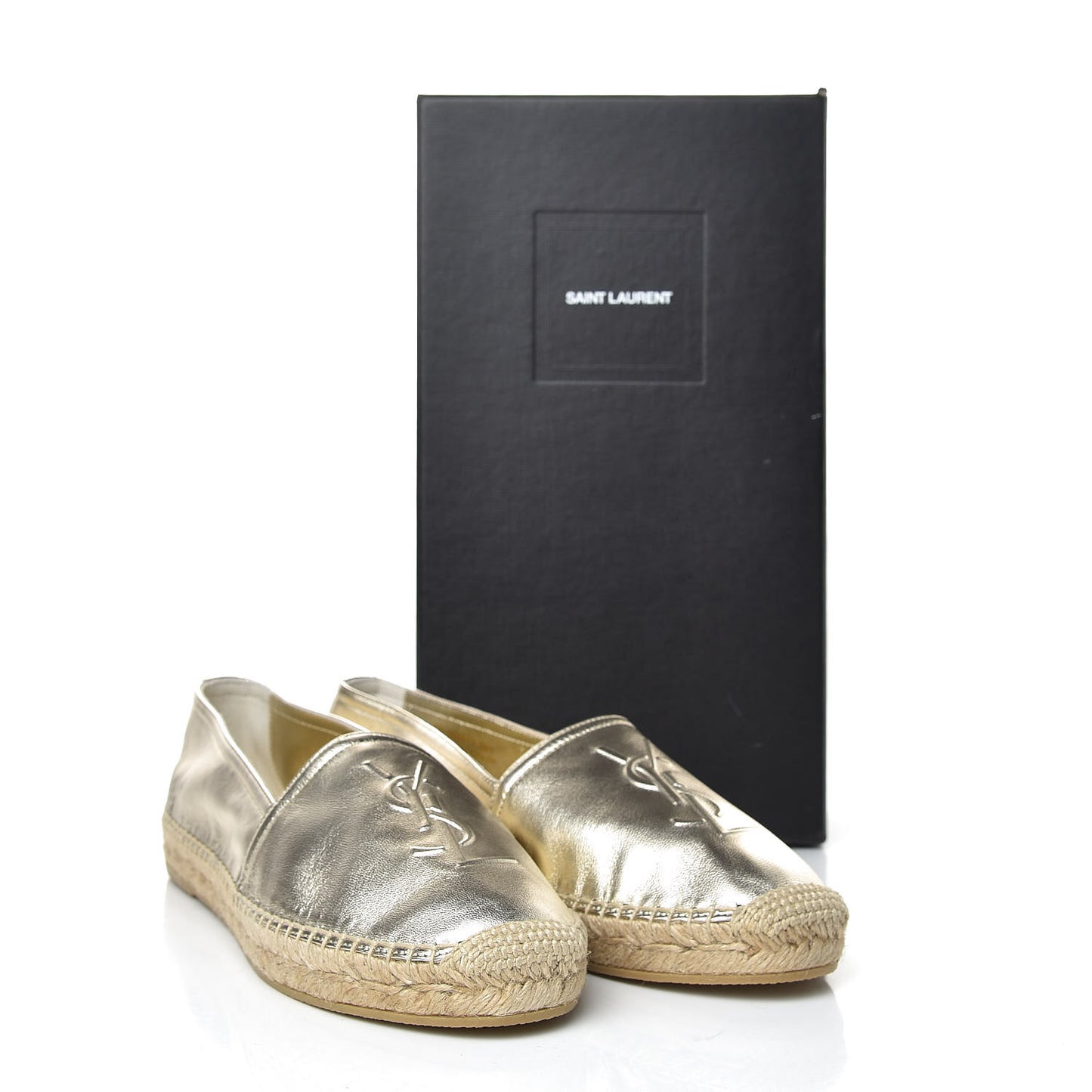 Metallic Lambskin Monogram Espadrilles 39.5 Gold
