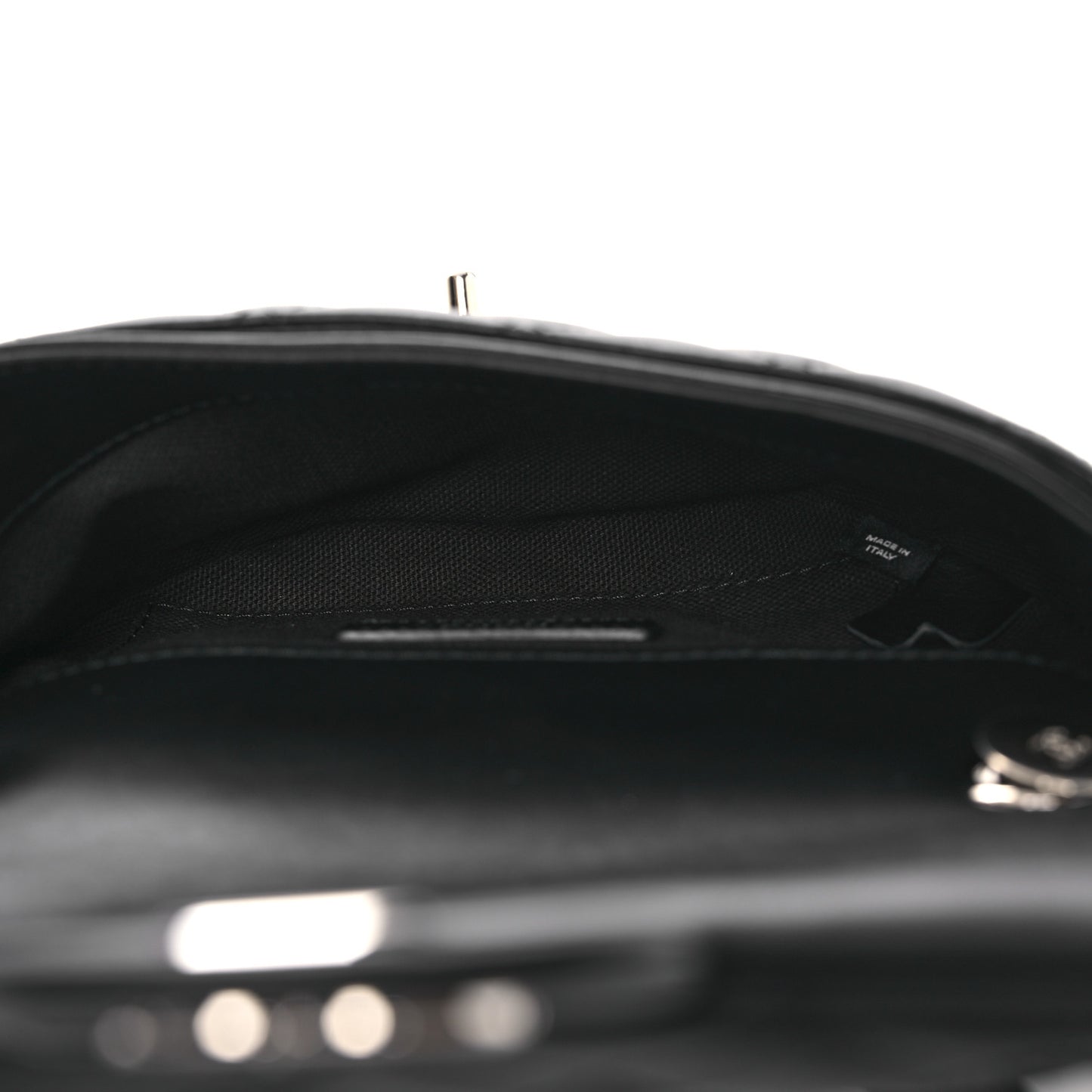 Calfskin Quilted CC Uniform Flap Belt Bag Black