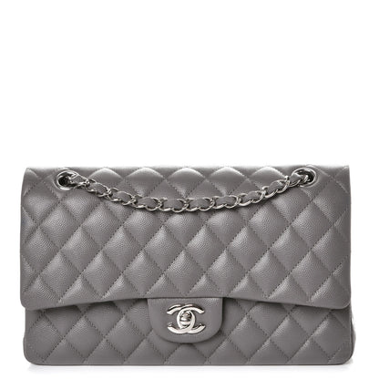 Chanel Caviar Quilted Medium Double Flap Grey 1 of 8