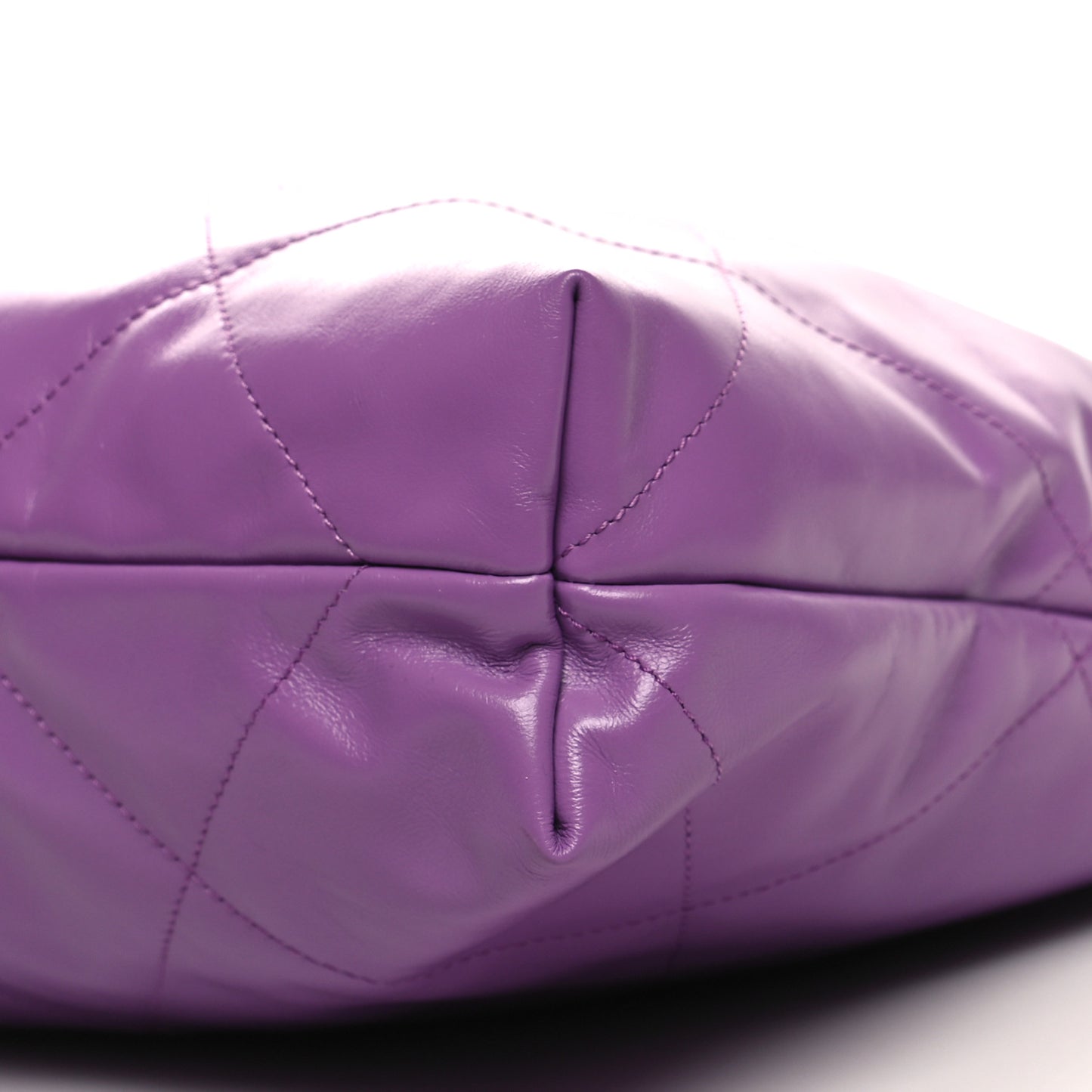 Shiny Calfskin Quilted Small Chanel 22 Purple
