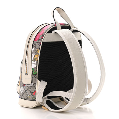 Gucci GG Supreme Monogram Flora Web Small Ophidia Day Backpack White 3 of 9