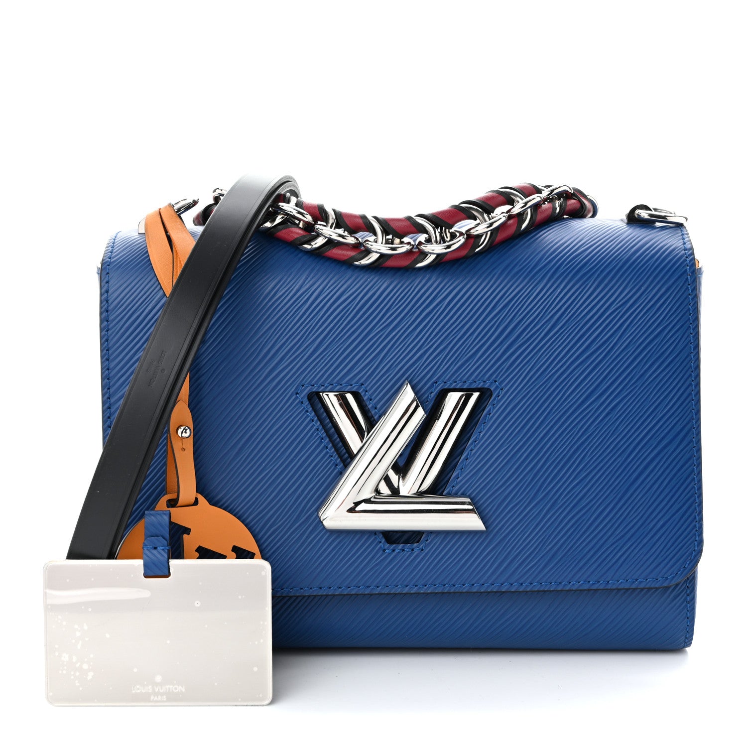 Louis Vuitton Epi Twist Braided Strap Shoulder Bag MM Bleu Roi 3 of 10