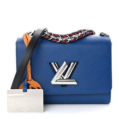 Louis Vuitton Epi Twist Braided Strap Shoulder Bag MM Bleu Roi 3 of 10