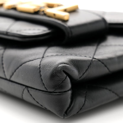 Chanel Calfskin Quilted Enchained Clutch Black 10 of 12