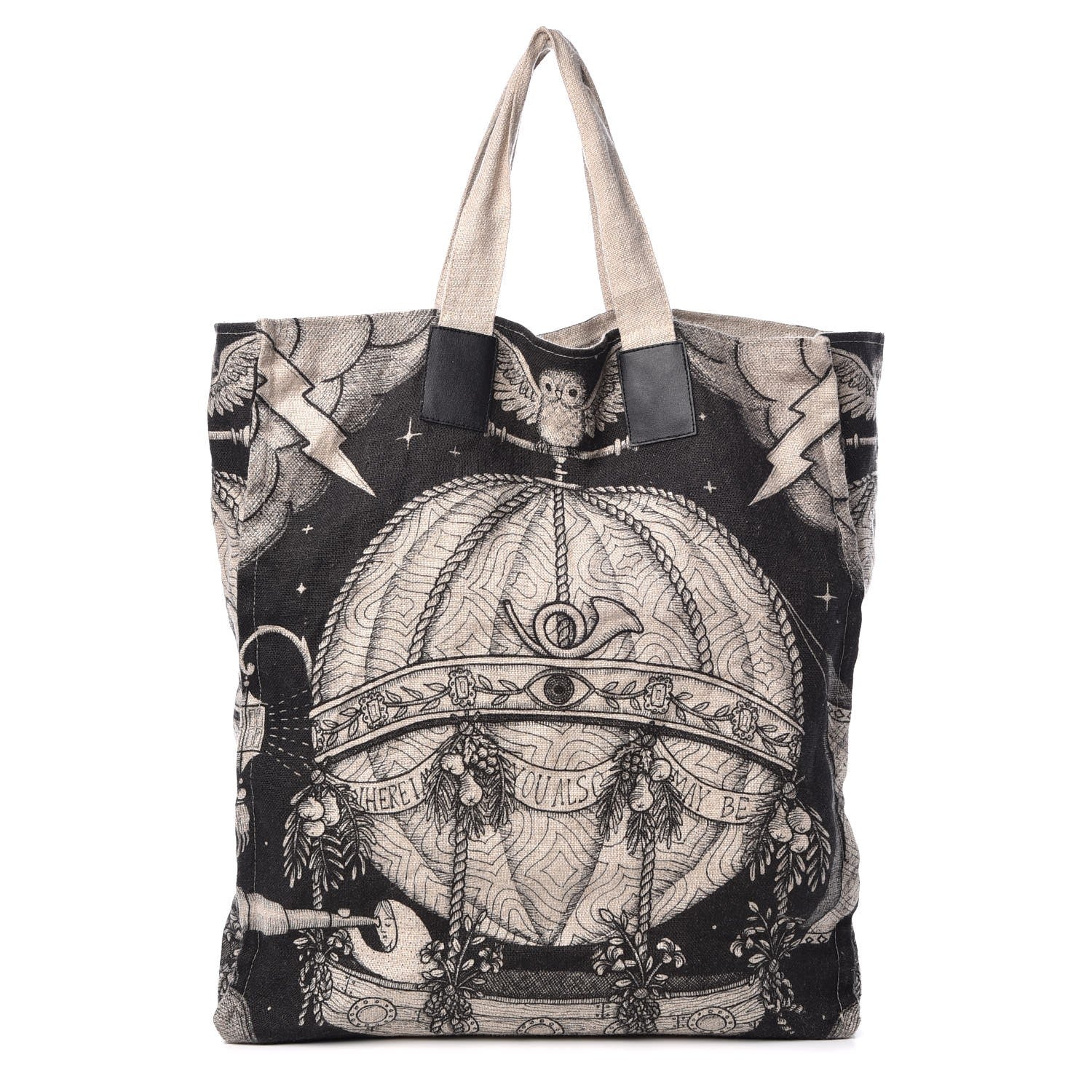 Gucci X JAYDE FISH Linen Garden Vertical Tote Black 1 of 8