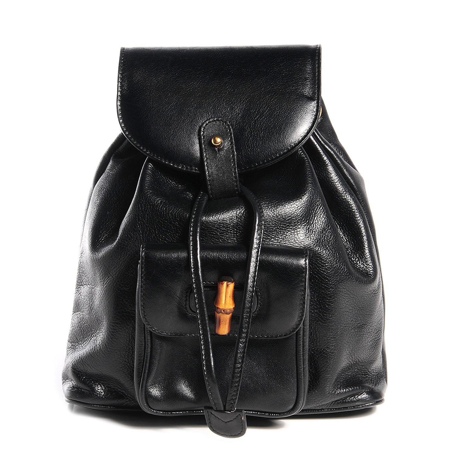 Gucci Leather Bamboo Backpack Black 1 of 8